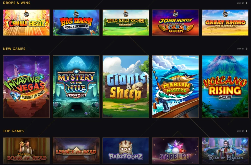 21Casino Games Section