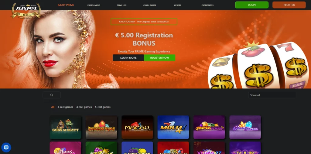 Kajot Casino Main Page