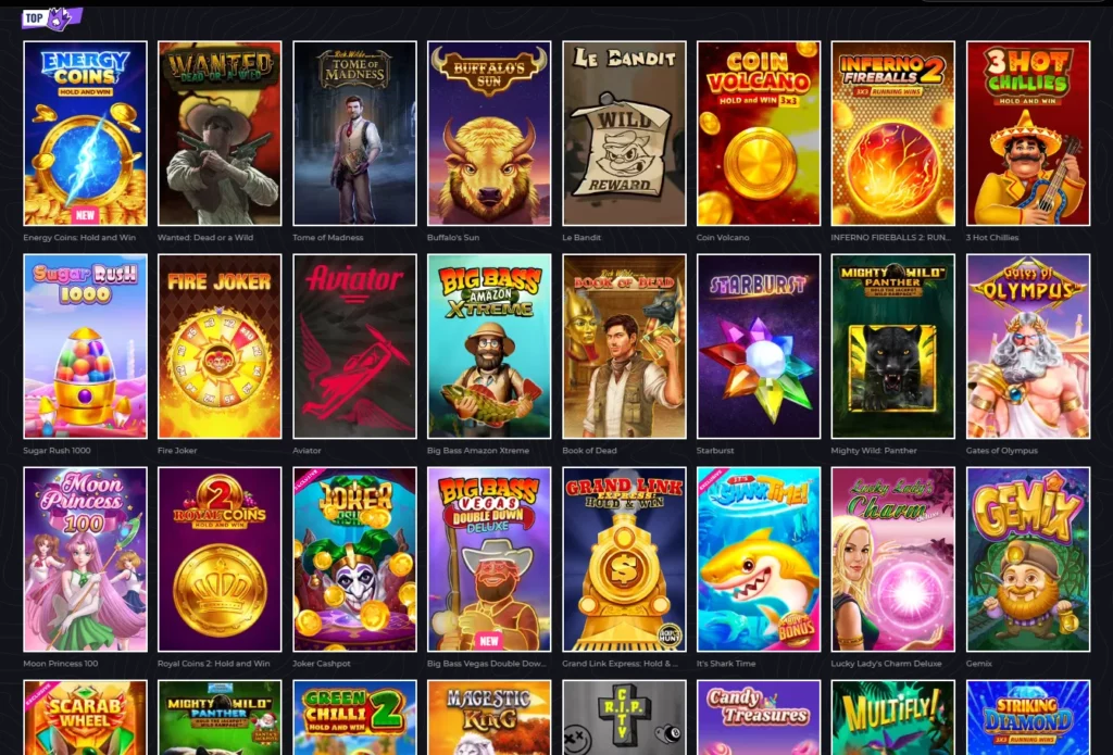 Lunubet Casino Games Section