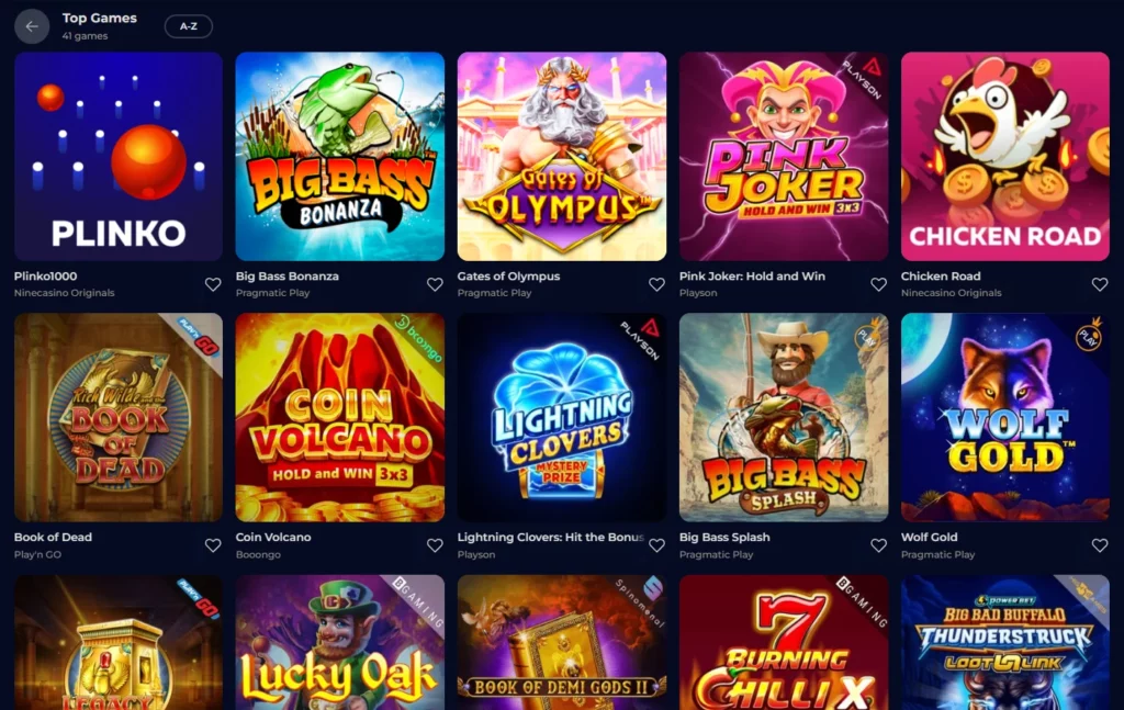 Nine Casino Games Section