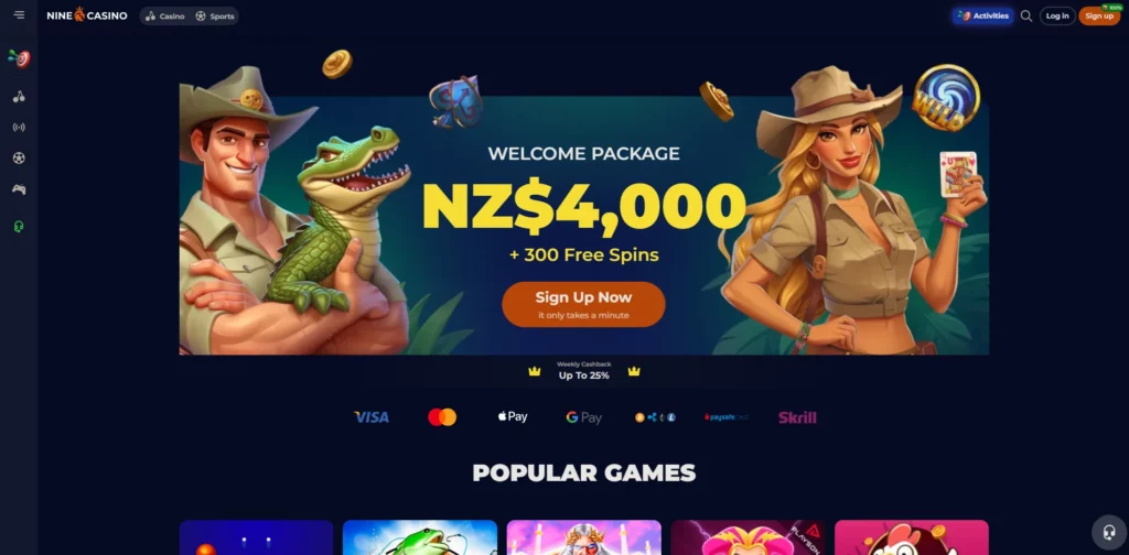 Nine Casino Main Page