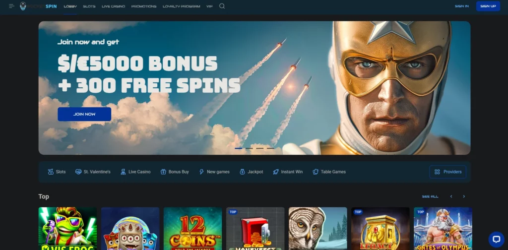 RocketSpin Main Page