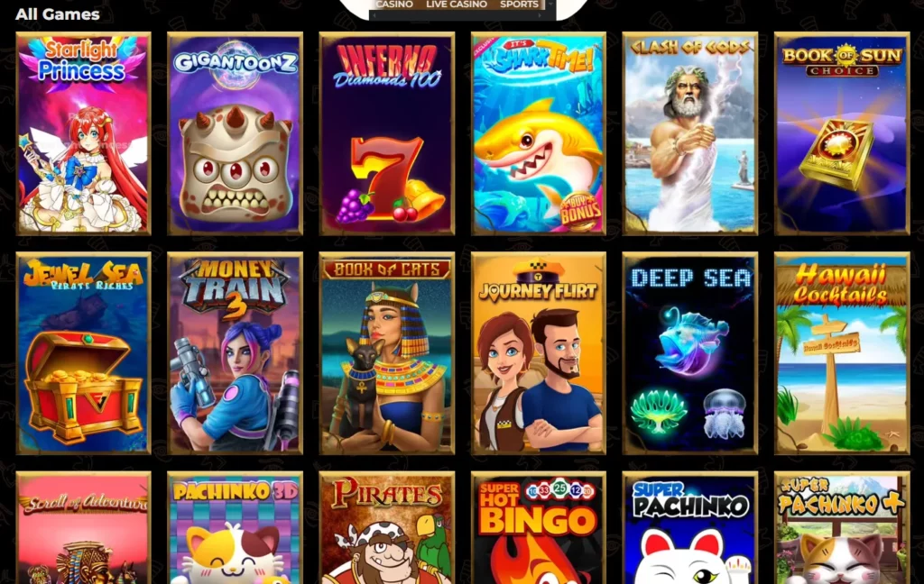 Amunra Casino Games Section