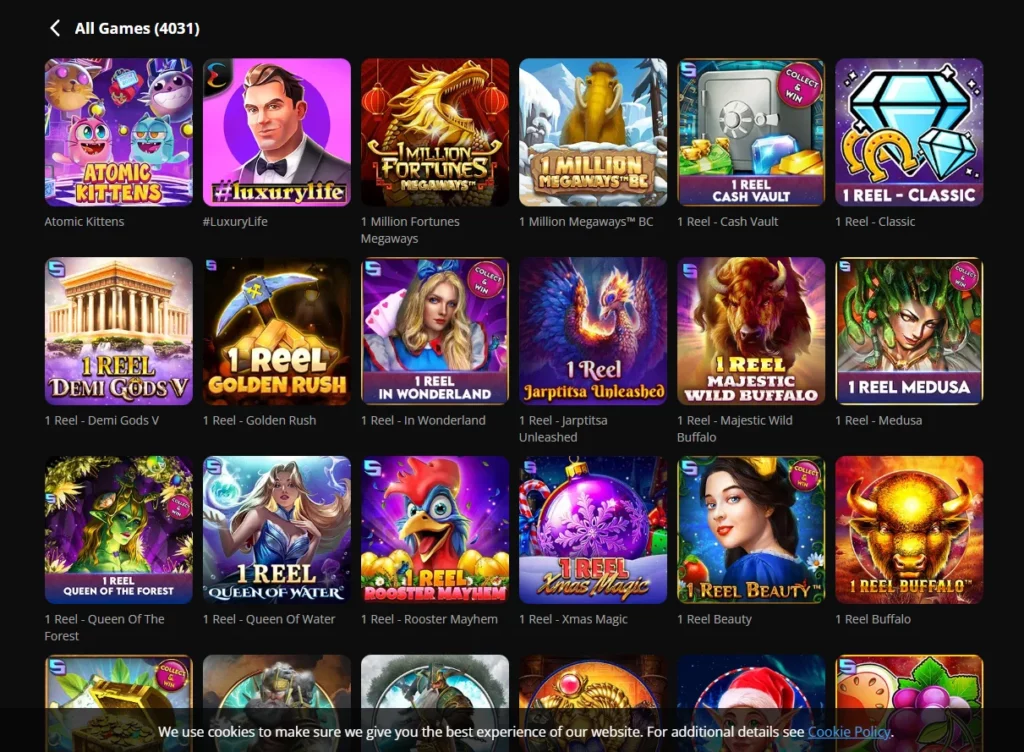 bCasino Games Page