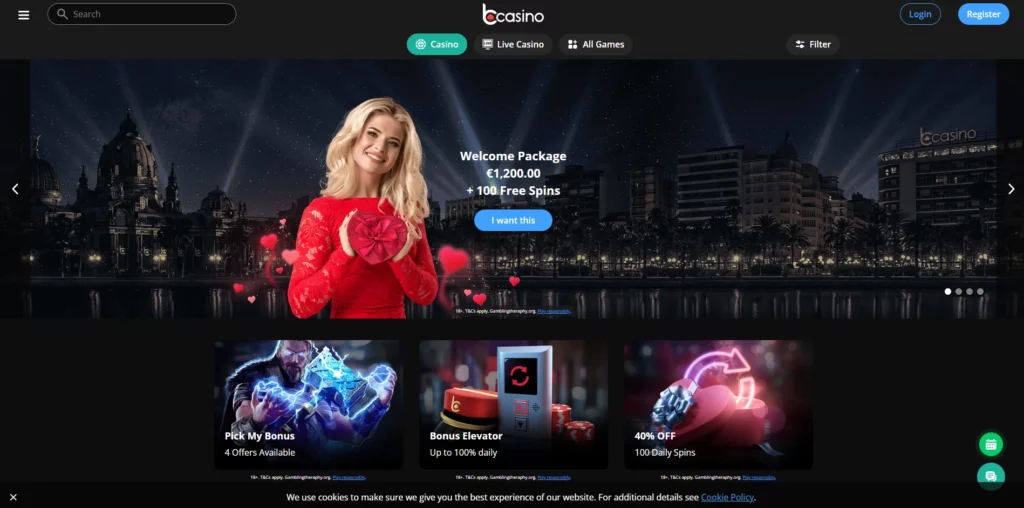 bCasino Main Page