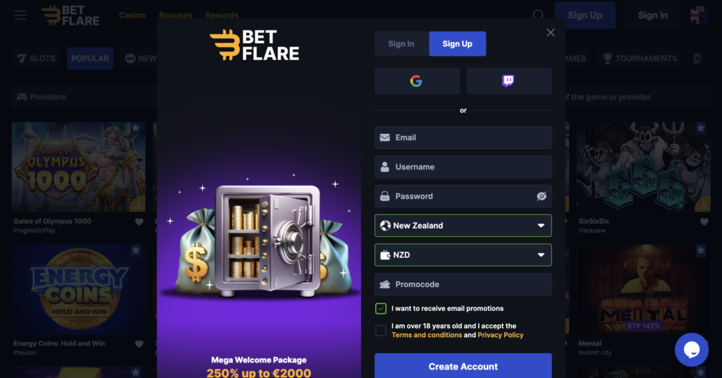 betflare how to join