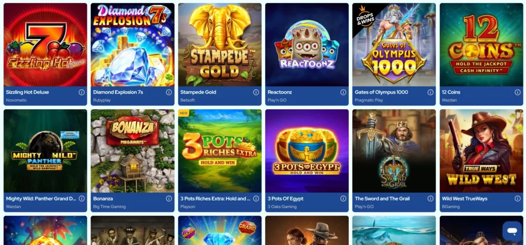 Dolfwin Casino Games Section