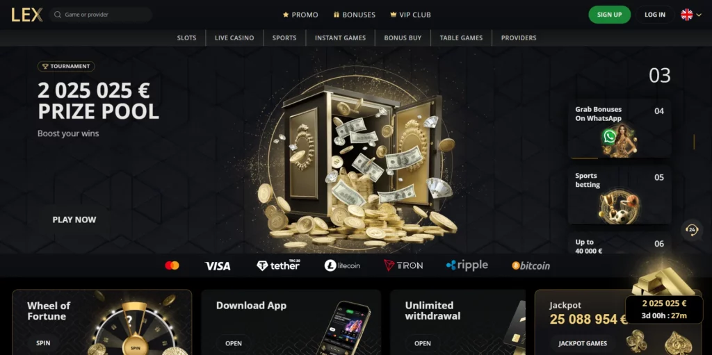 Lex Casino Main Page