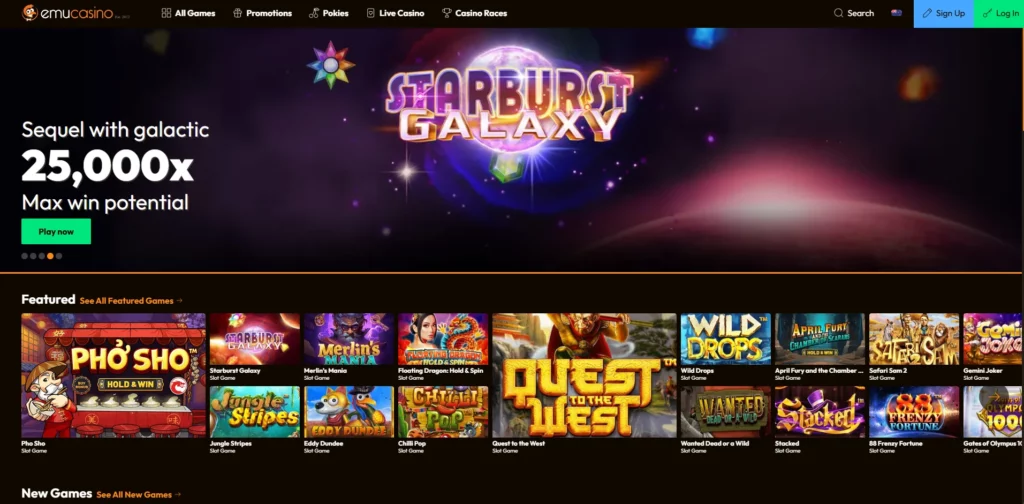 Emu Casino Main Page