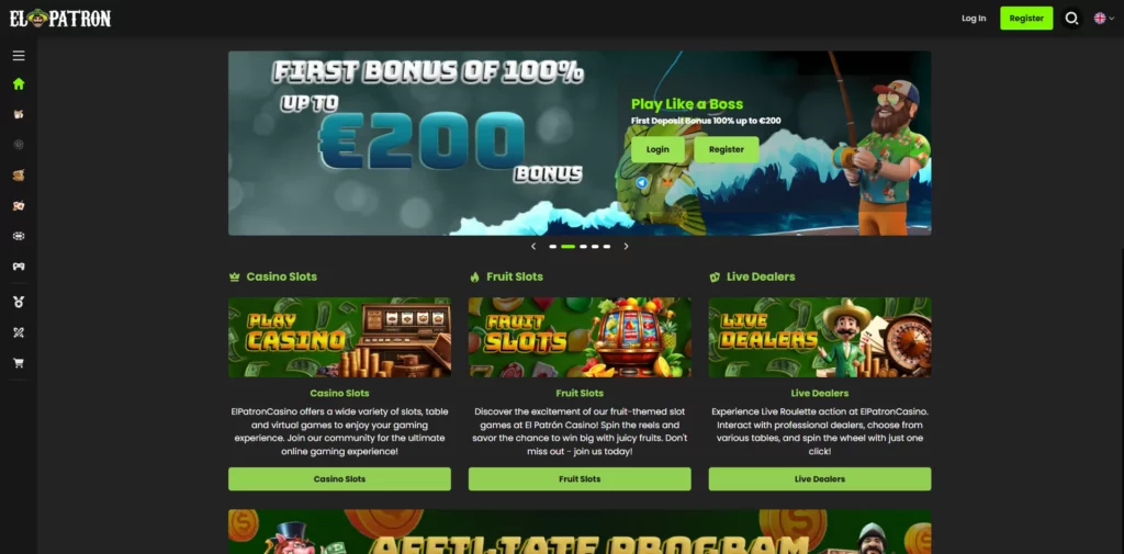 El Patron Casino Main Page