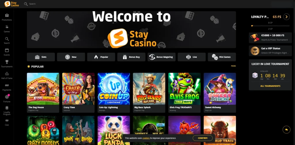 Stay Casino Main Page