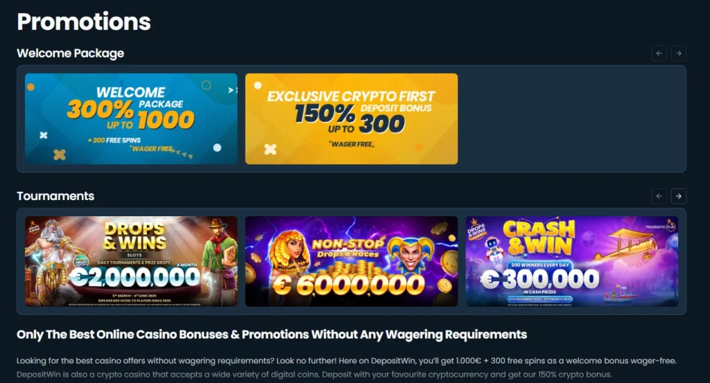 DepositWin Casino Promotions