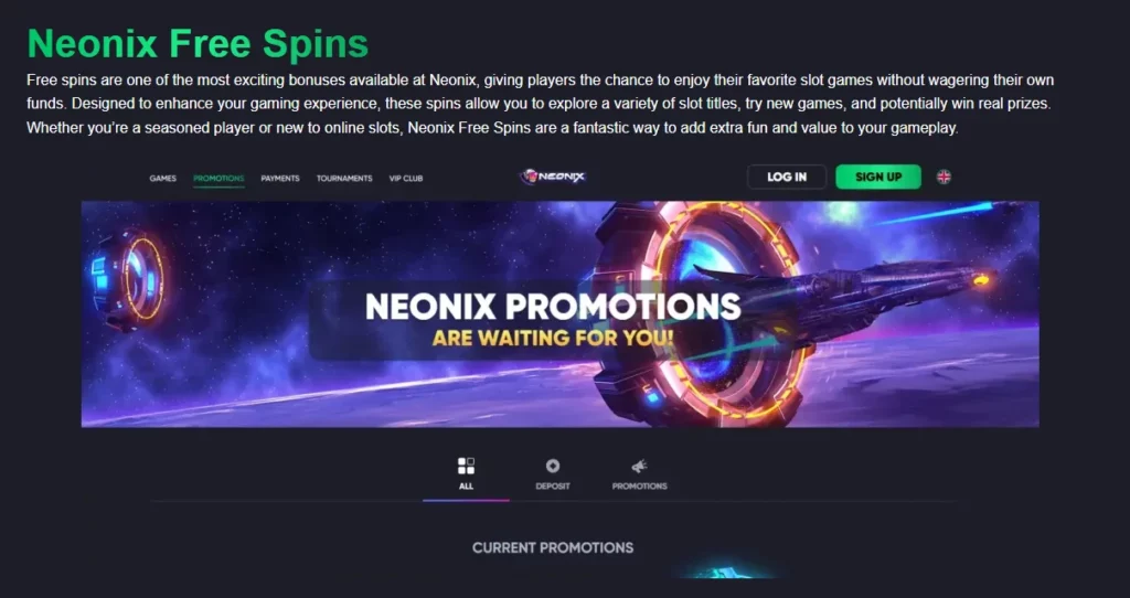 Neonix Casino Free Spins