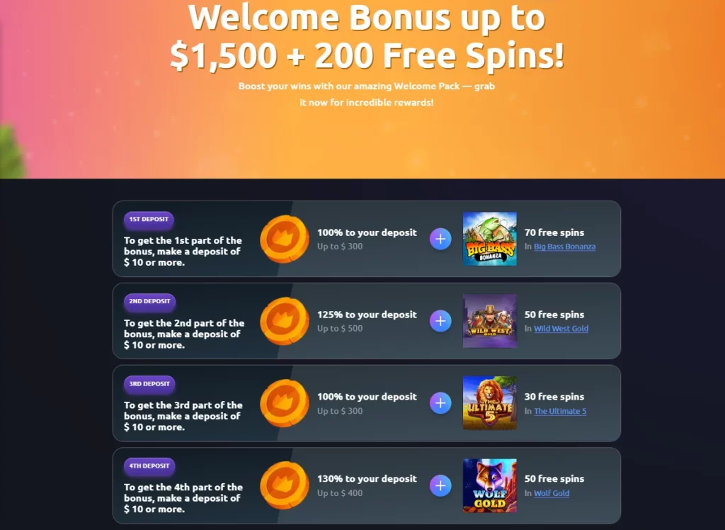 Vegasy Casino Welcome Bonus