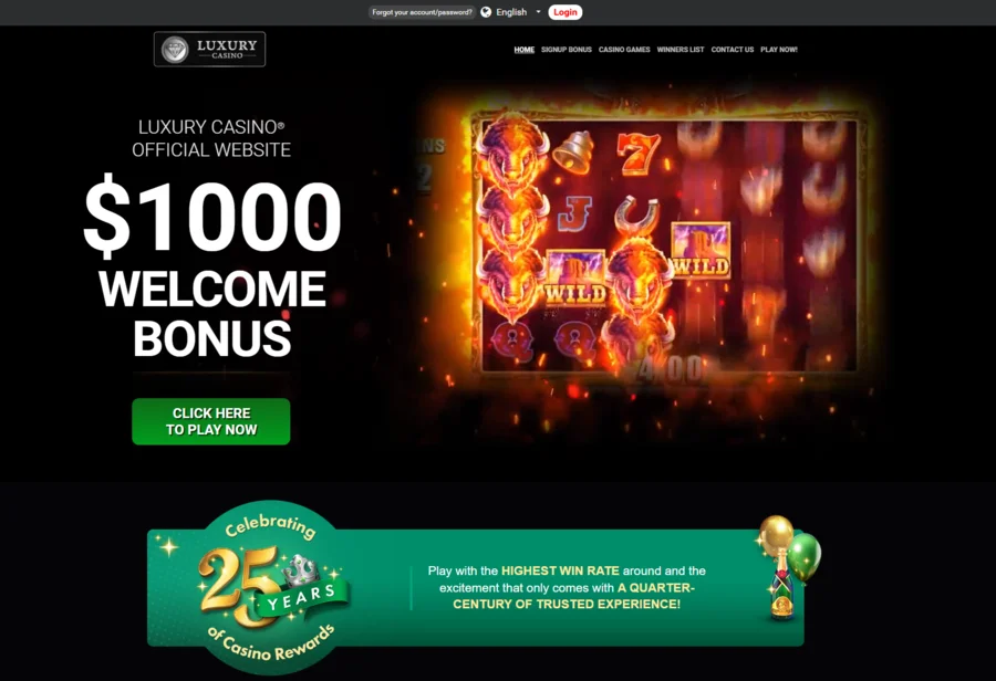 luxury casino deposit $1 get $20