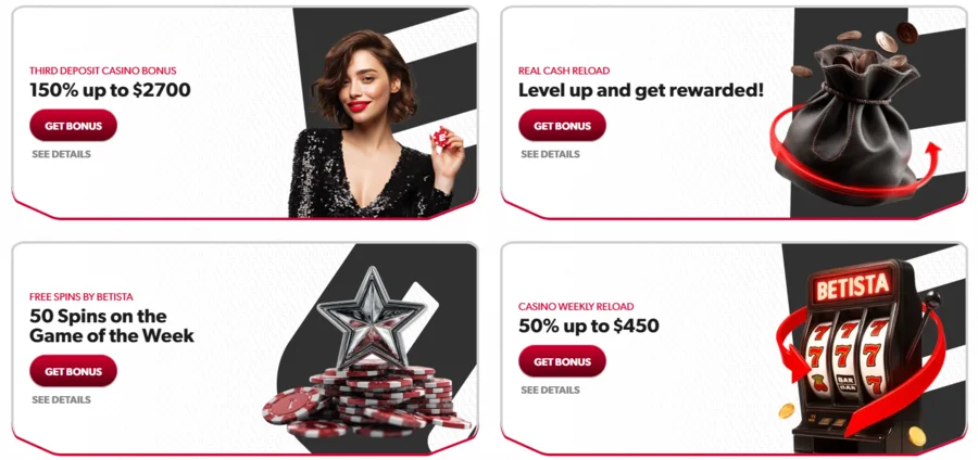 Betista Casino Bonuses